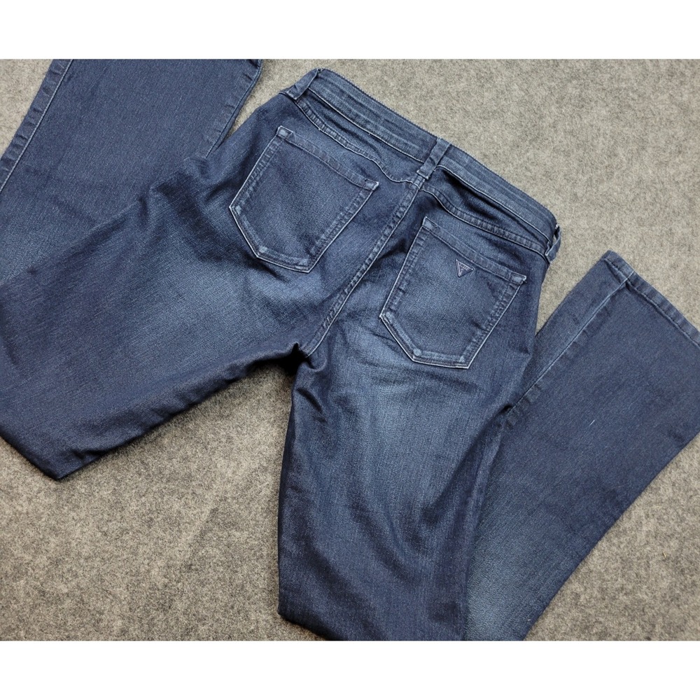Guess Jeans Womens 26 Blue Denim Dark Wash Petite Brittey Bootcut Leg Y2K Pop